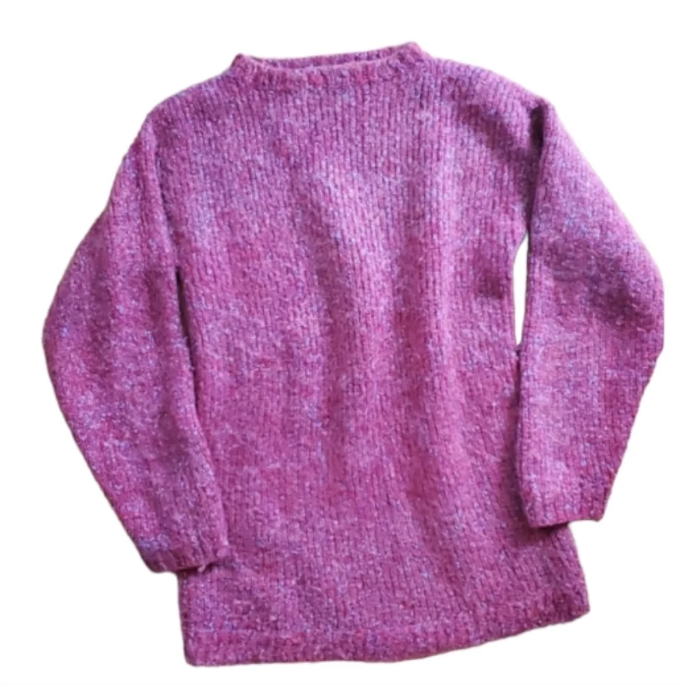 Cozy Wool Pink and Blue‎ Thick Winter Sweater Size Womans Medium